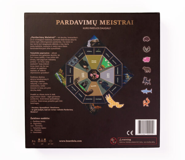 Stalo žaidimas - Pardavimų meistrai yra stalo žaidimas kuriame jūs mokotės derybų bei pardavimų įgūdžių.